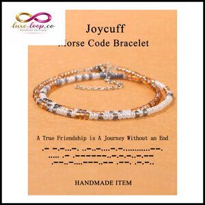 Morse Code Seed Bead Bracelet Adjustable Wrap Friendship Gift Stainless Steel